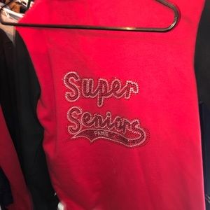 Super Seniors button up red jacket